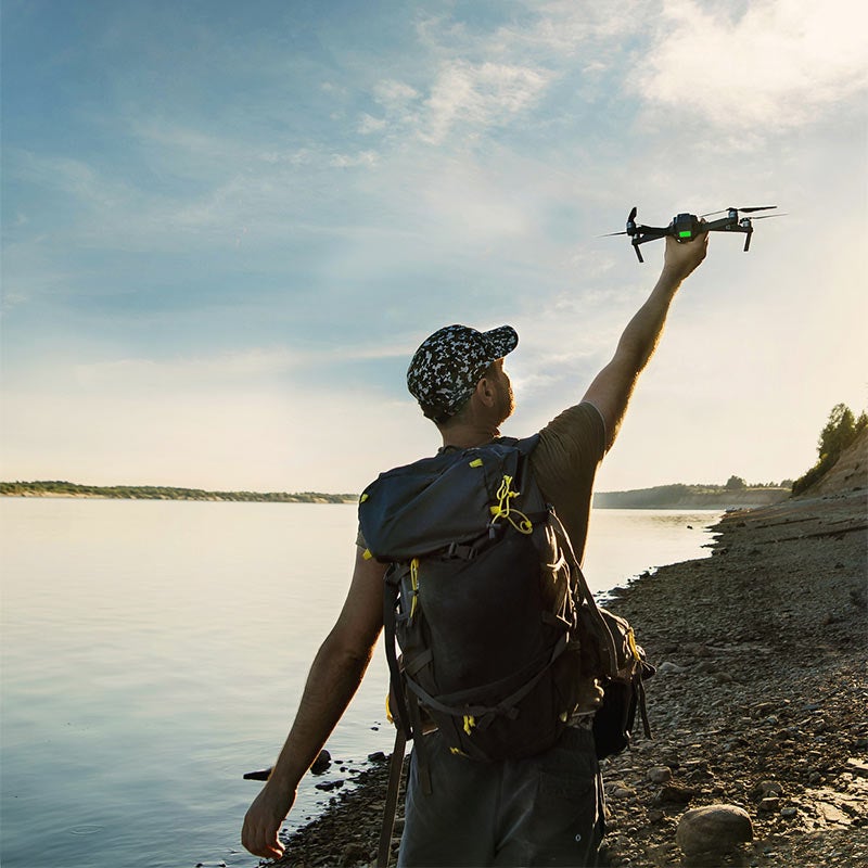 drone over beach