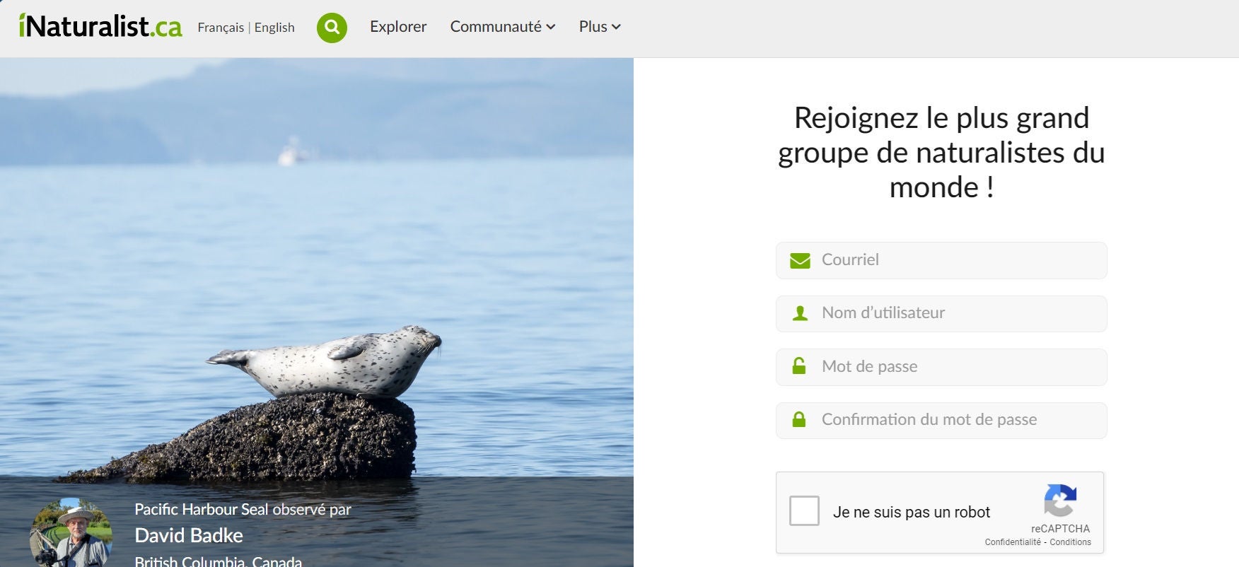 Sign up to inaturalist