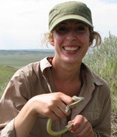 Jessica Martino with racer snake