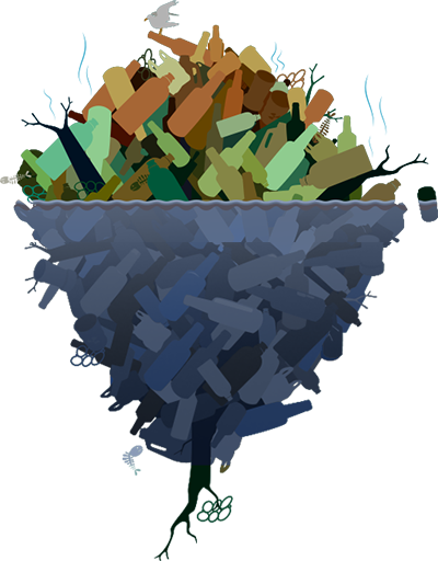 Illustration of a heap of garbage