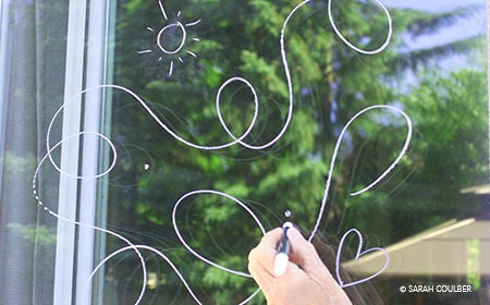 special chalk for outside windows to prevent bird collisions