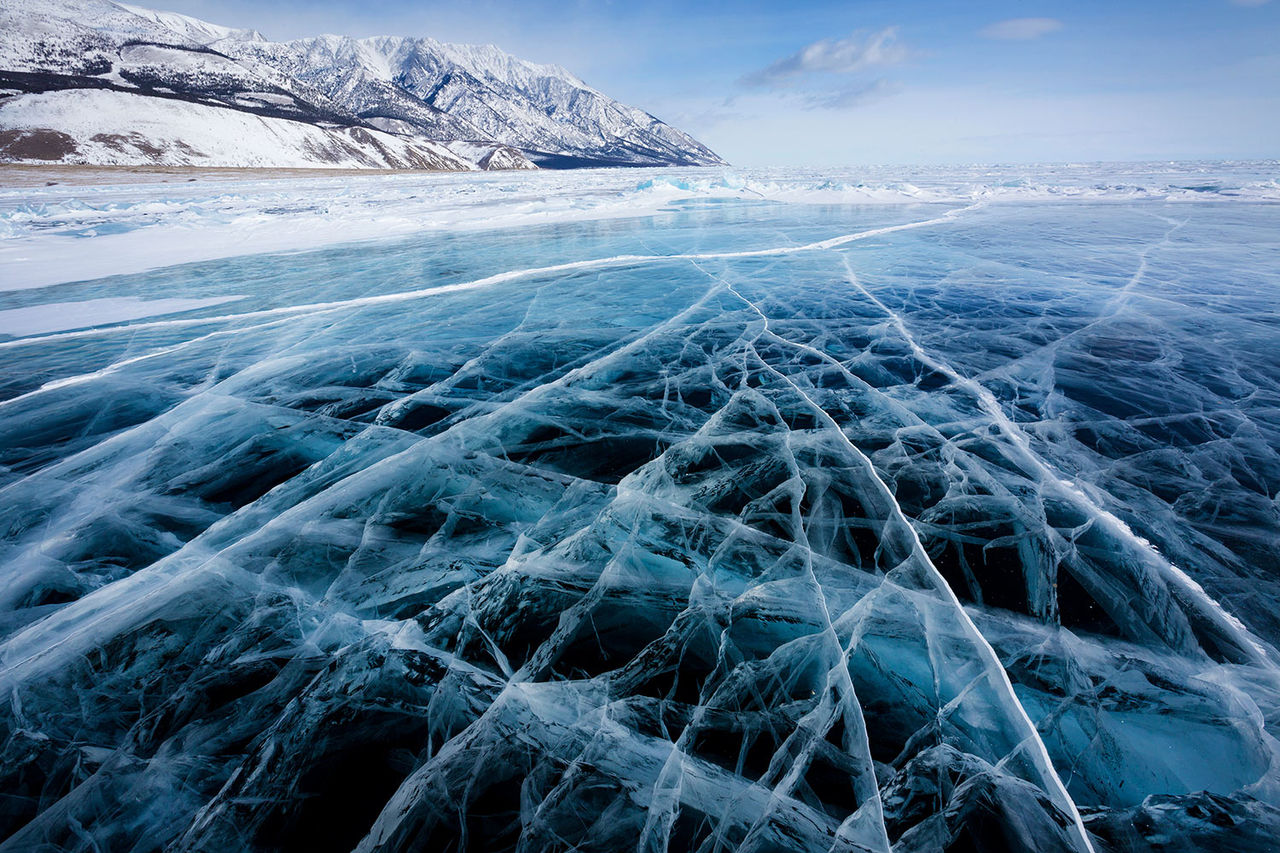 frozen winter lake